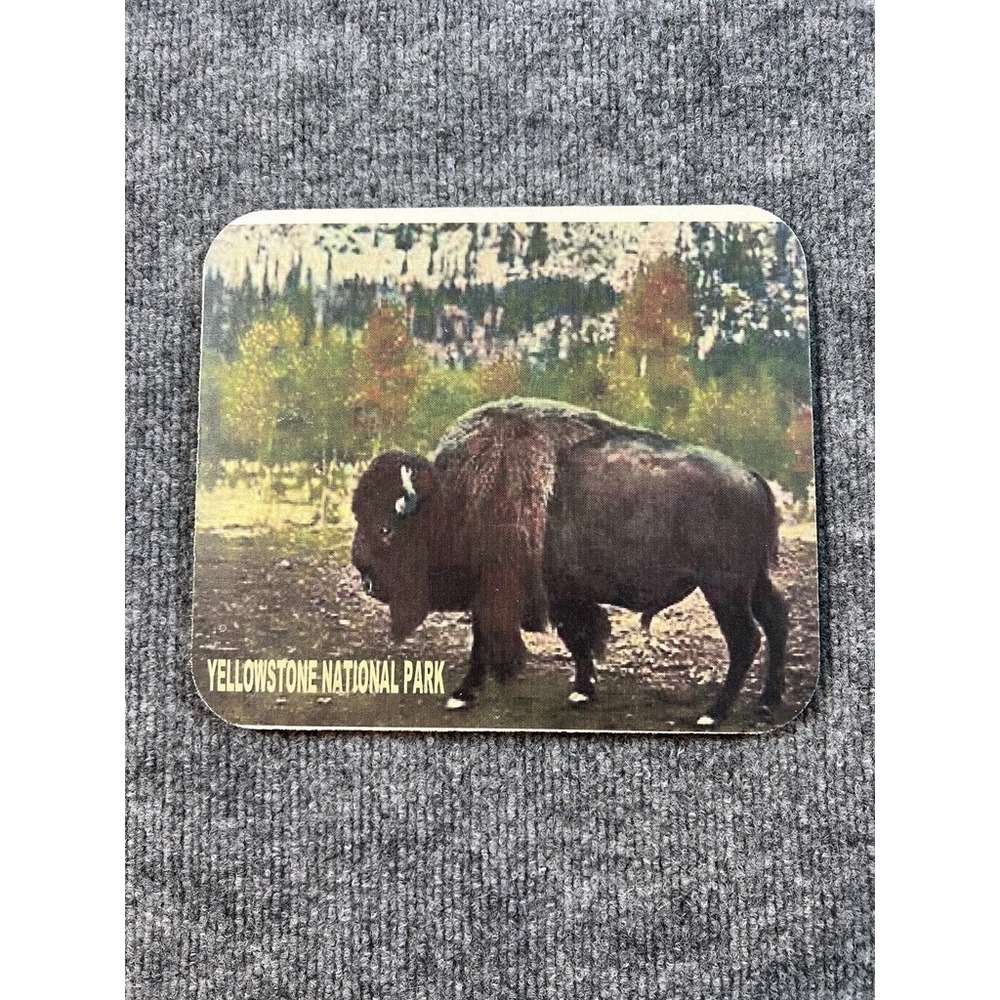 Vintage Yellowstone National Park Mouse Pad with Bison